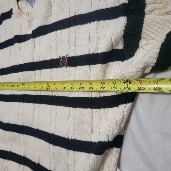 Tommy Hilfiger Golf Grandpacore Cable Knit Striped Sweater Mens Size XL - Picture 6 of 7